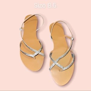 Rhinestone flat sandals